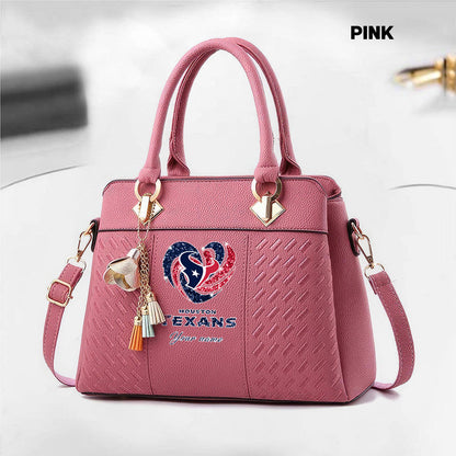 NFL New Heart Deluxe Handbag All Teams Custom Any Name Gift For Fans
