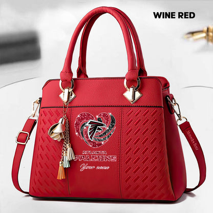 NFL New Heart Deluxe Handbag All Teams Custom Any Name Gift For Fans