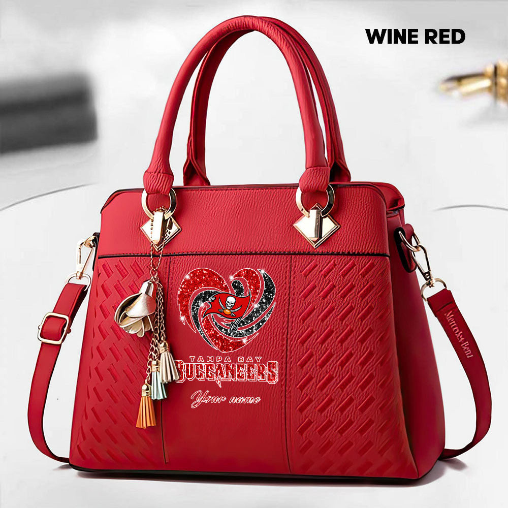 NFL New Heart Deluxe Handbag All Teams Custom Any Name Gift For Fans
