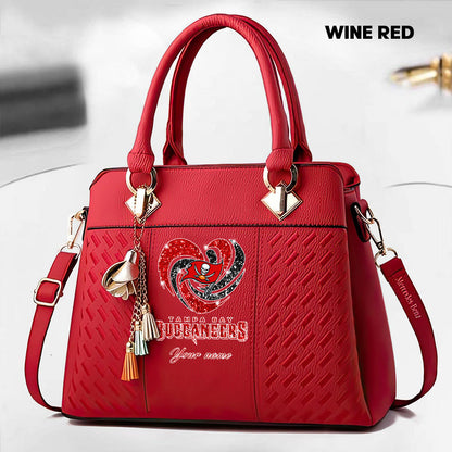 NFL New Heart Deluxe Handbag All Teams Custom Any Name Gift For Fans