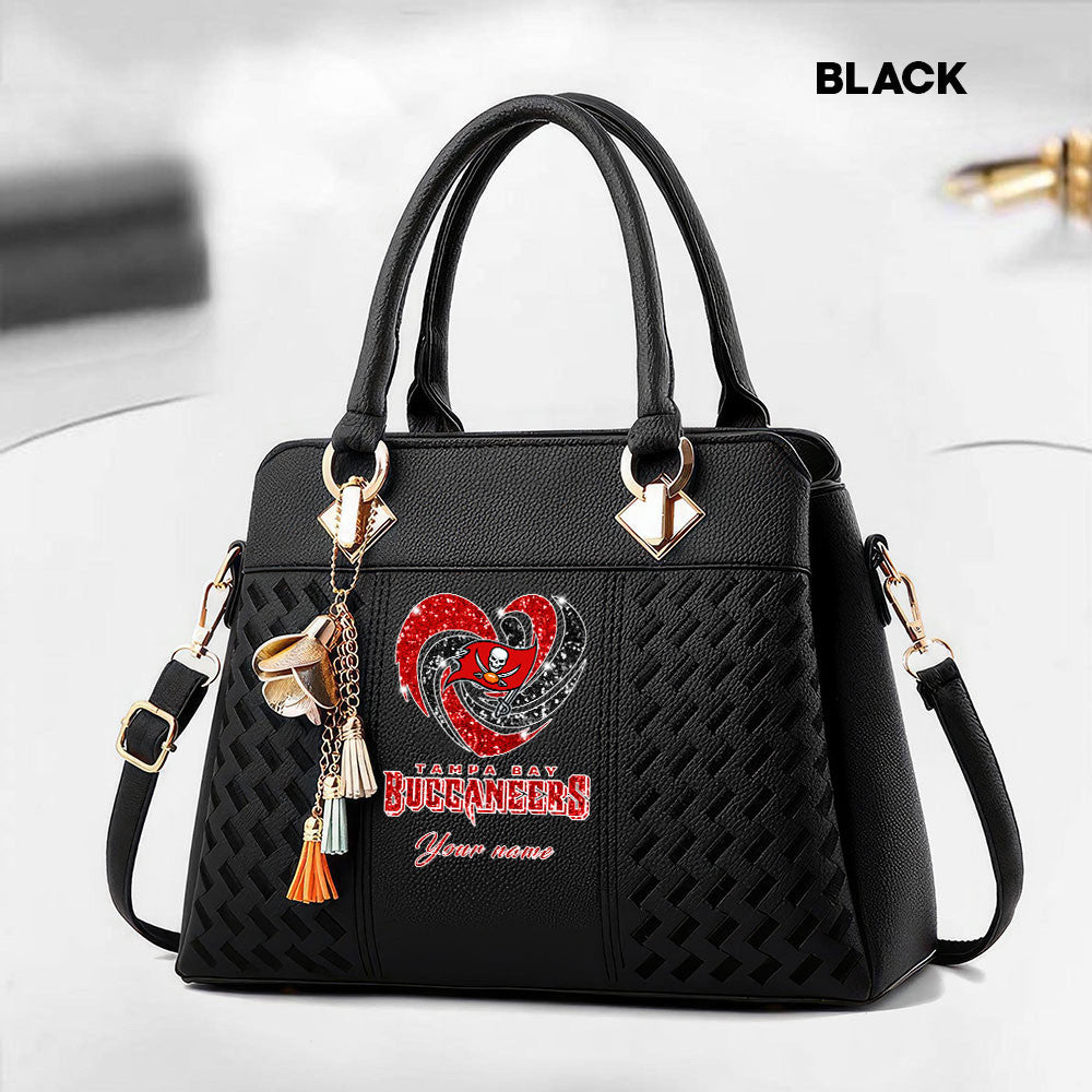 NFL New Heart Deluxe Handbag All Teams Custom Any Name Gift For Fans