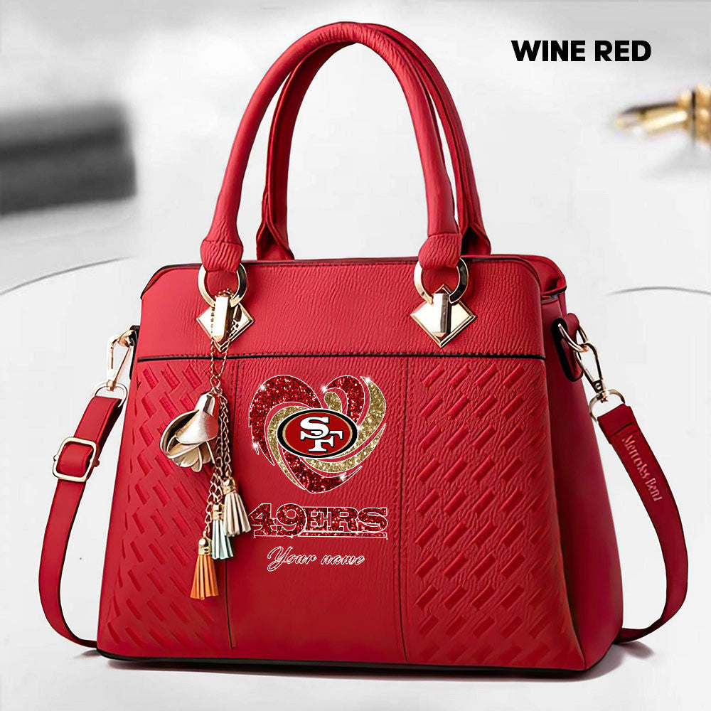 NFL New Heart Deluxe Handbag All Teams Custom Any Name Gift For Fans