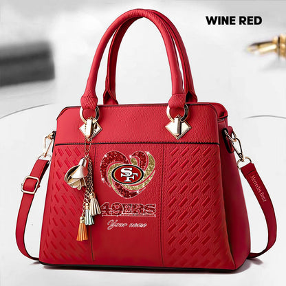 NFL New Heart Deluxe Handbag All Teams Custom Any Name Gift For Fans