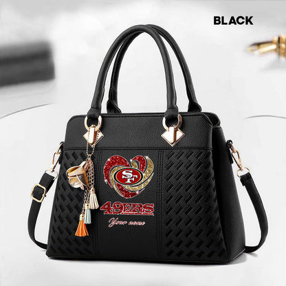 NFL New Heart Deluxe Handbag All Teams Custom Any Name Gift For Fans