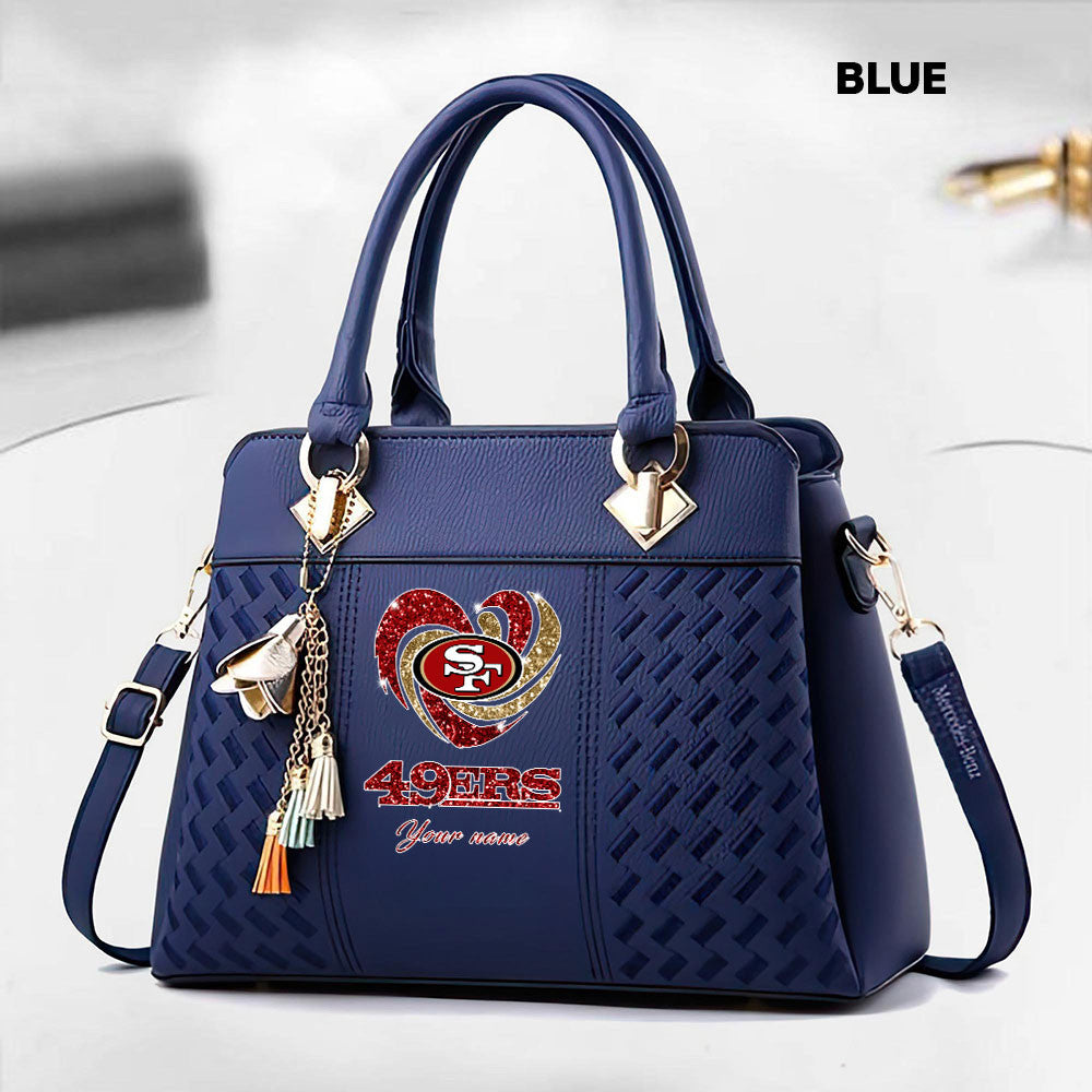 NFL New Heart Deluxe Handbag All Teams Custom Any Name Gift For Fans