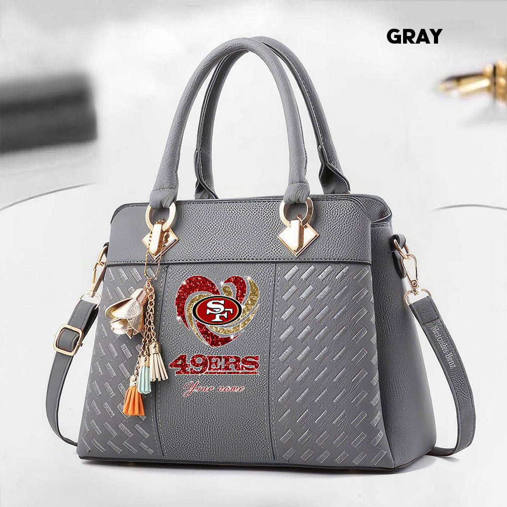NFL New Heart Deluxe Handbag All Teams Custom Any Name Gift For Fans