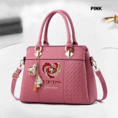 NFL New Heart Deluxe Handbag All Teams Custom Any Name Gift For Fans