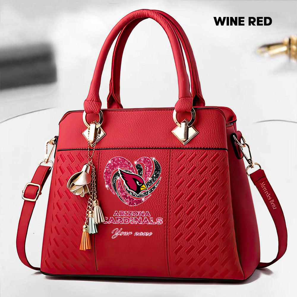 NFL New Heart Deluxe Handbag All Teams Custom Any Name Gift For Fans