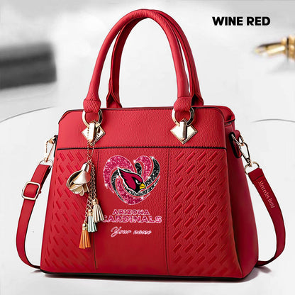 NFL New Heart Deluxe Handbag All Teams Custom Any Name Gift For Fans