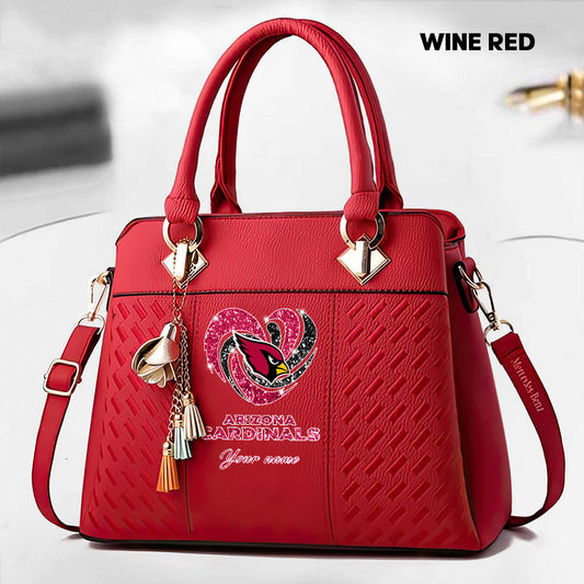 NFL New Heart Deluxe Handbag All Teams Custom Any Name Gift For Fans