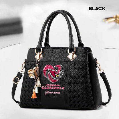 NFL New Heart Deluxe Handbag All Teams Custom Any Name Gift For Fans