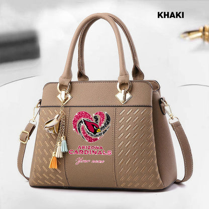NFL New Heart Deluxe Handbag All Teams Custom Any Name Gift For Fans