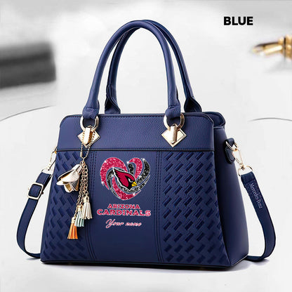 NFL New Heart Deluxe Handbag All Teams Custom Any Name Gift For Fans