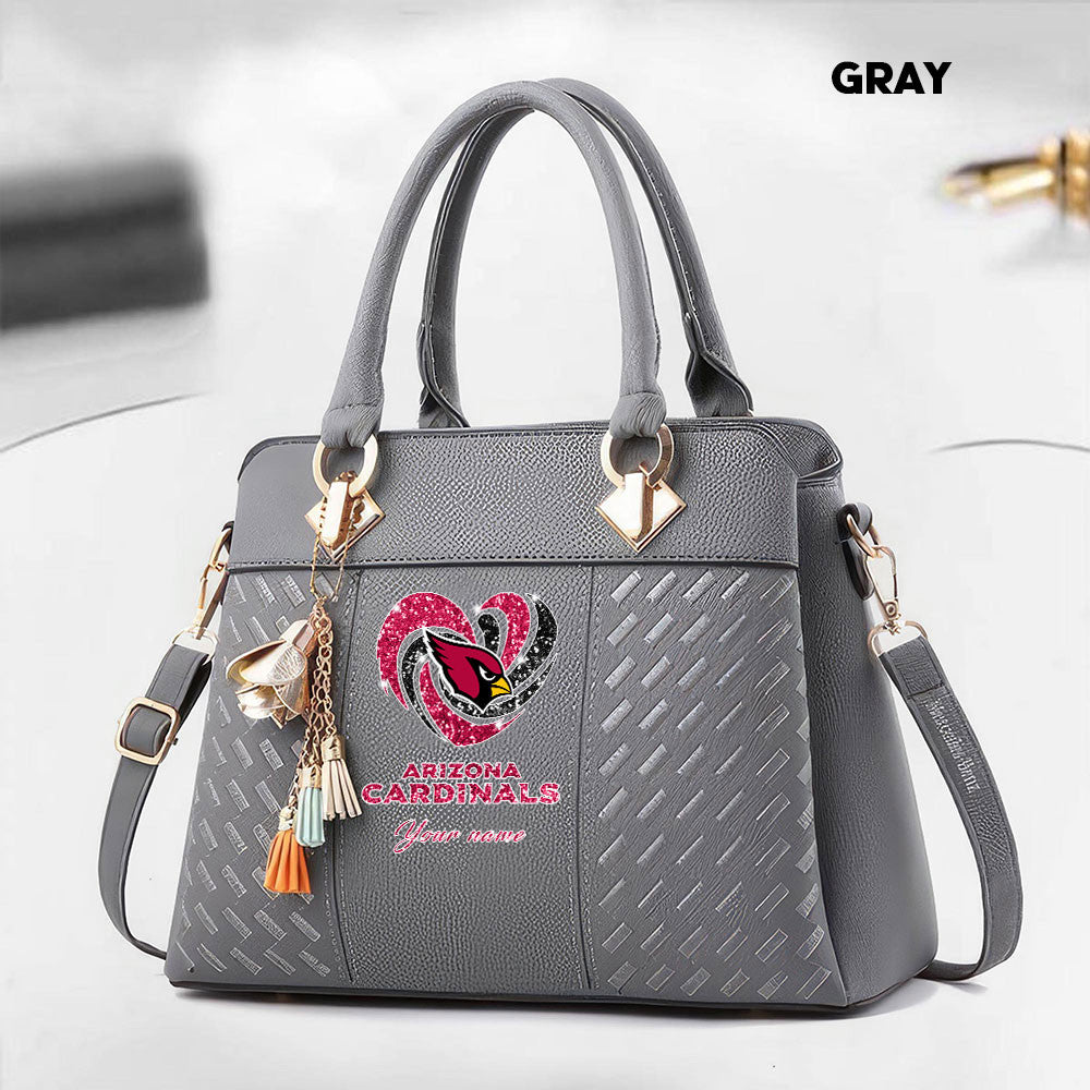 NFL New Heart Deluxe Handbag All Teams Custom Any Name Gift For Fans