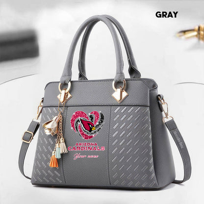 NFL New Heart Deluxe Handbag All Teams Custom Any Name Gift For Fans