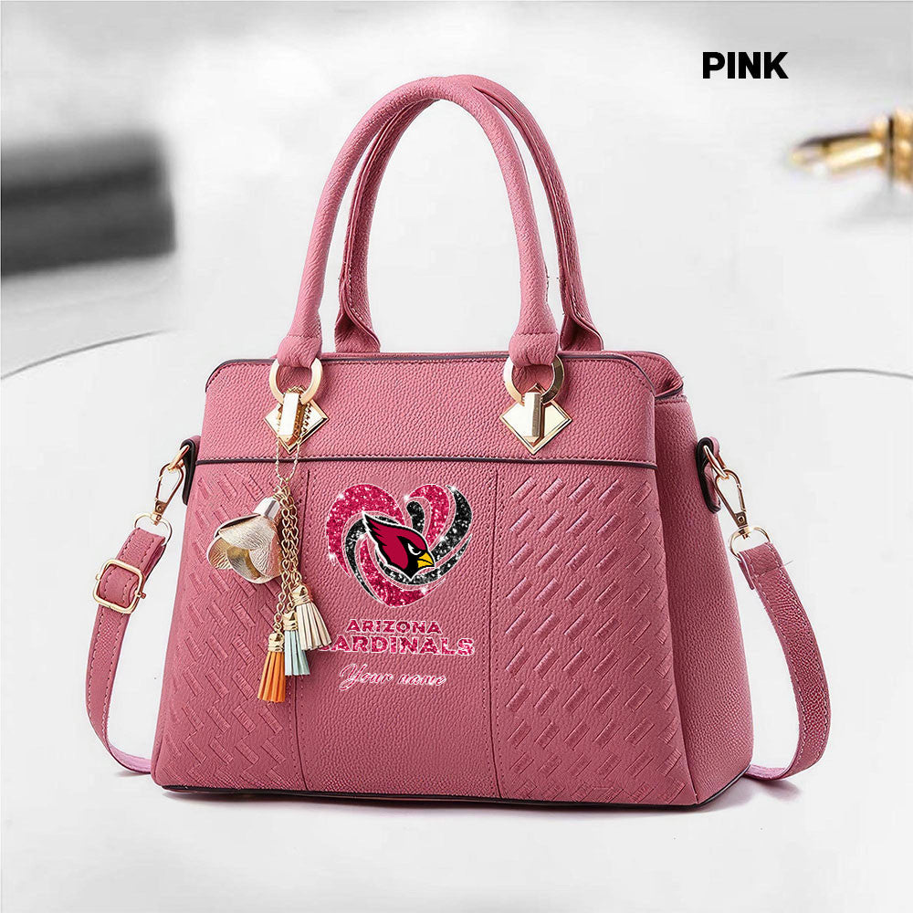 NFL New Heart Deluxe Handbag All Teams Custom Any Name Gift For Fans
