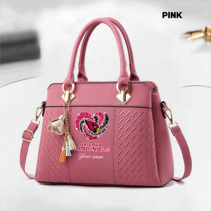 NFL New Heart Deluxe Handbag All Teams Custom Any Name Gift For Fans