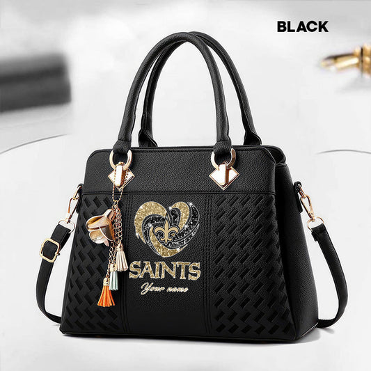 NFL New Heart Deluxe Handbag All Teams Custom Any Name Gift For Fans