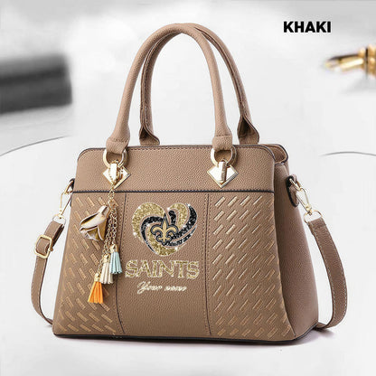 NFL New Heart Deluxe Handbag All Teams Custom Any Name Gift For Fans