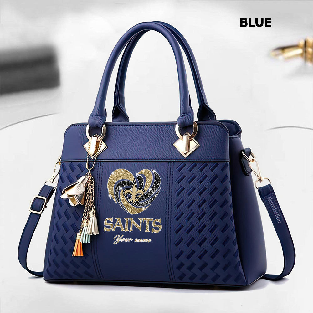 NFL New Heart Deluxe Handbag All Teams Custom Any Name Gift For Fans