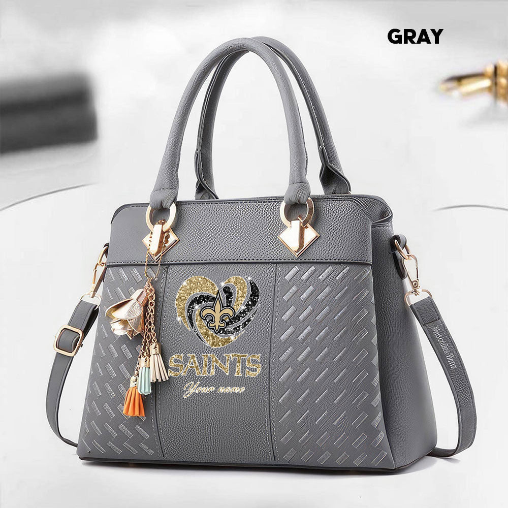 NFL New Heart Deluxe Handbag All Teams Custom Any Name Gift For Fans