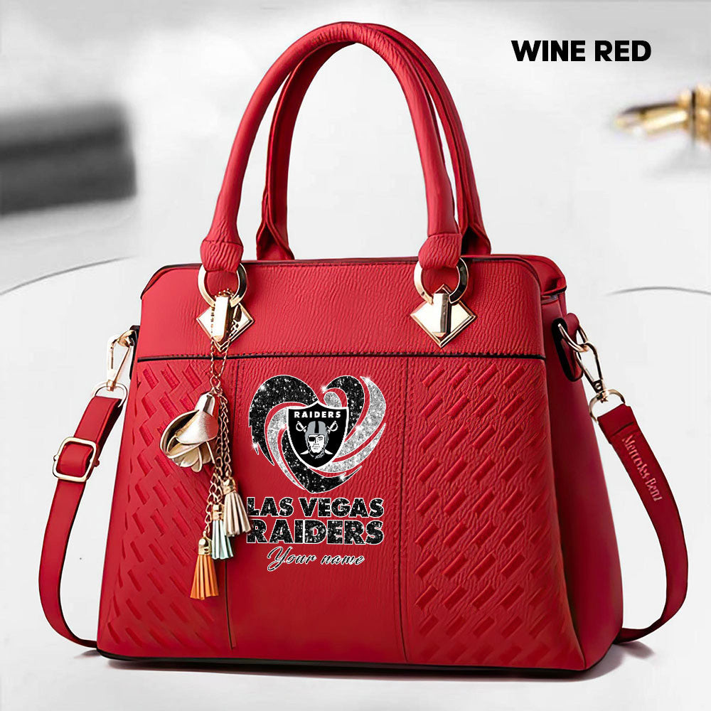 NFL New Heart Deluxe Handbag All Teams Custom Any Name Gift For Fans