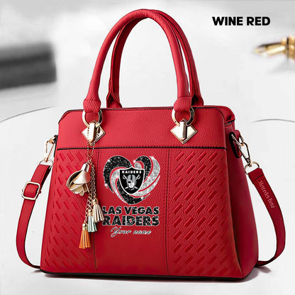 NFL New Heart Deluxe Handbag All Teams Custom Any Name Gift For Fans