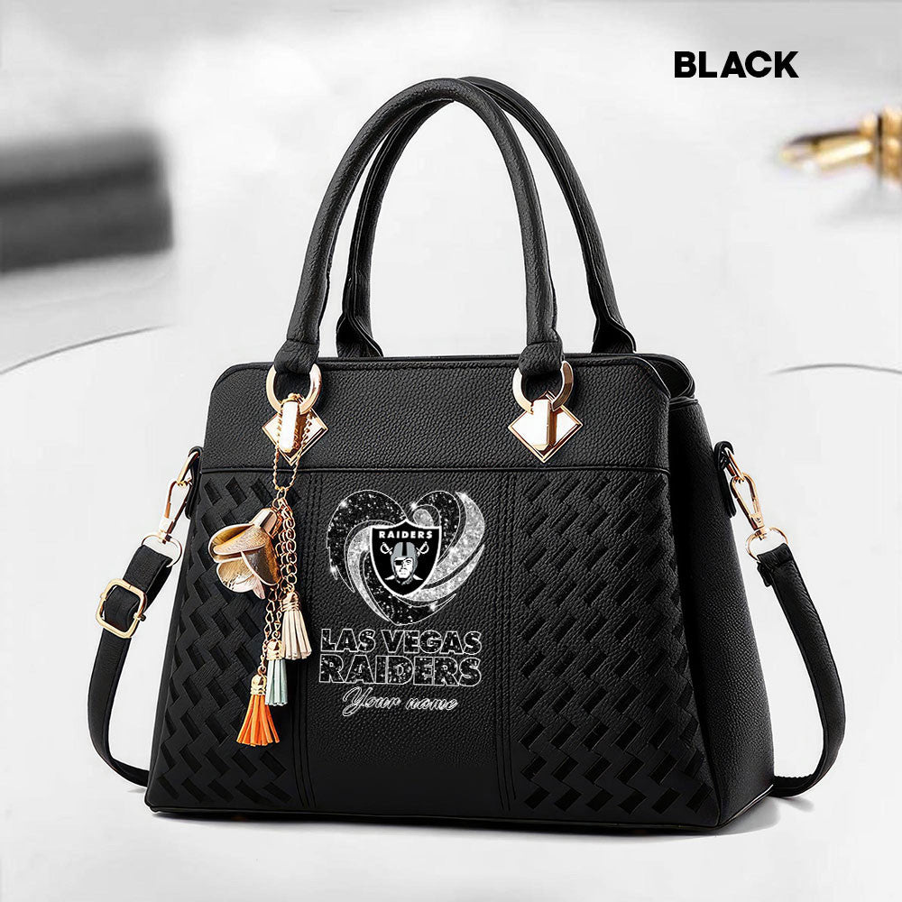 NFL New Heart Deluxe Handbag All Teams Custom Any Name Gift For Fans