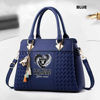 NFL New Heart Deluxe Handbag All Teams Custom Any Name Gift For Fans