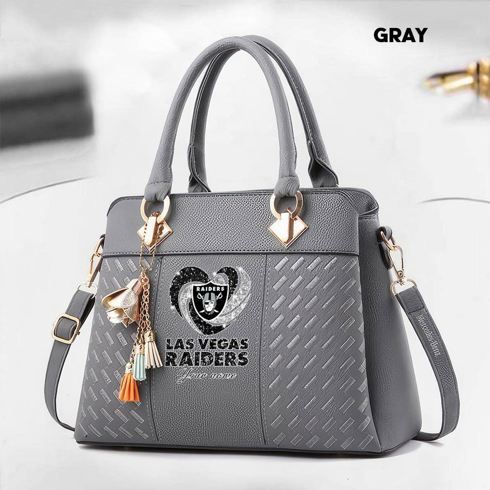 NFL New Heart Deluxe Handbag All Teams Custom Any Name Gift For Fans