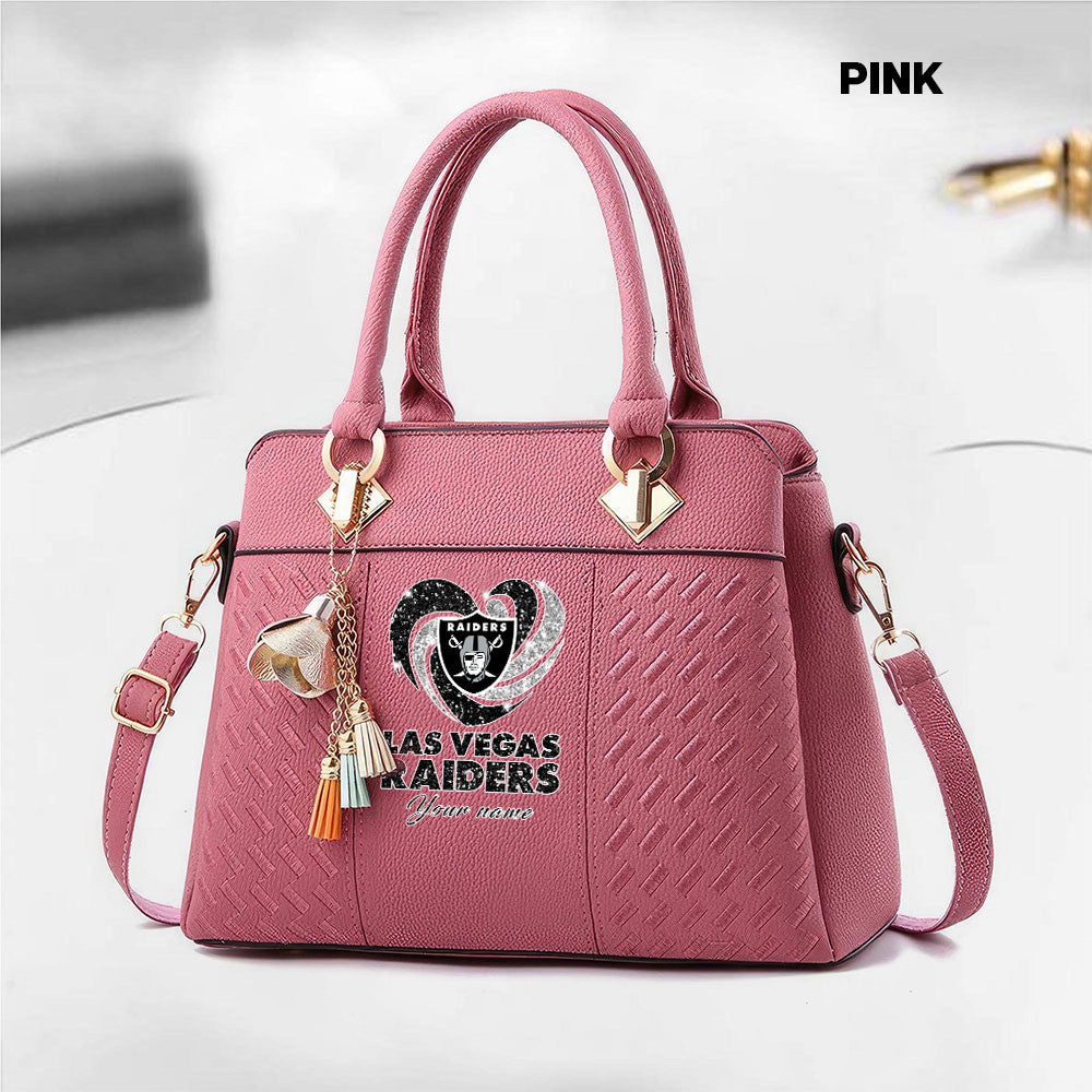 NFL New Heart Deluxe Handbag All Teams Custom Any Name Gift For Fans