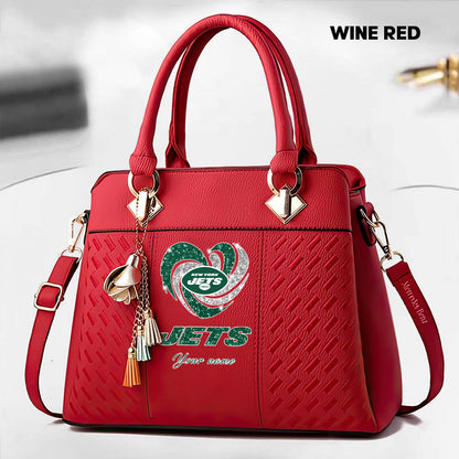 NFL New Heart Deluxe Handbag All Teams Custom Any Name Gift For Fans
