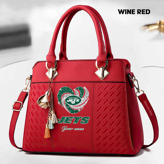 NFL New Heart Deluxe Handbag All Teams Custom Any Name Gift For Fans