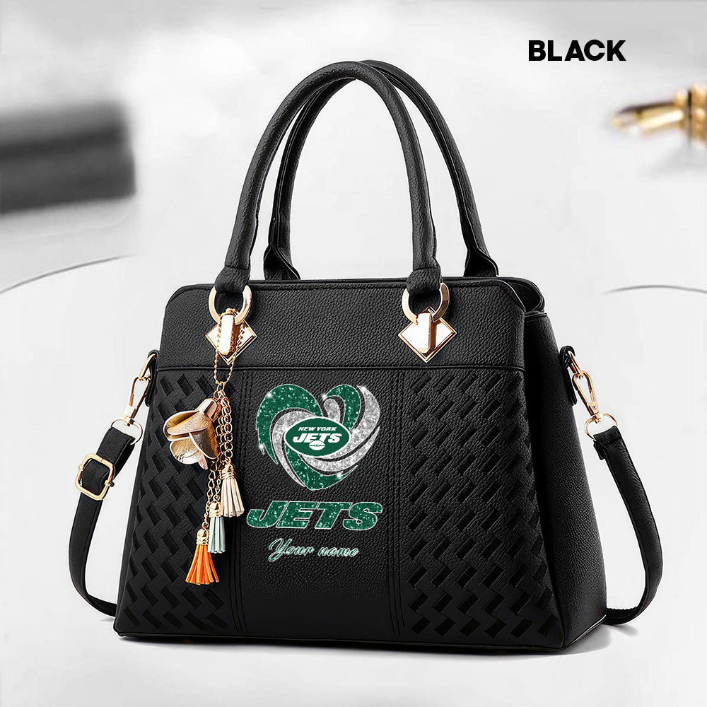 NFL New Heart Deluxe Handbag All Teams Custom Any Name Gift For Fans