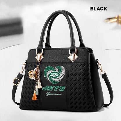 NFL New Heart Deluxe Handbag All Teams Custom Any Name Gift For Fans