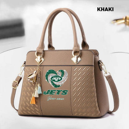 NFL New Heart Deluxe Handbag All Teams Custom Any Name Gift For Fans