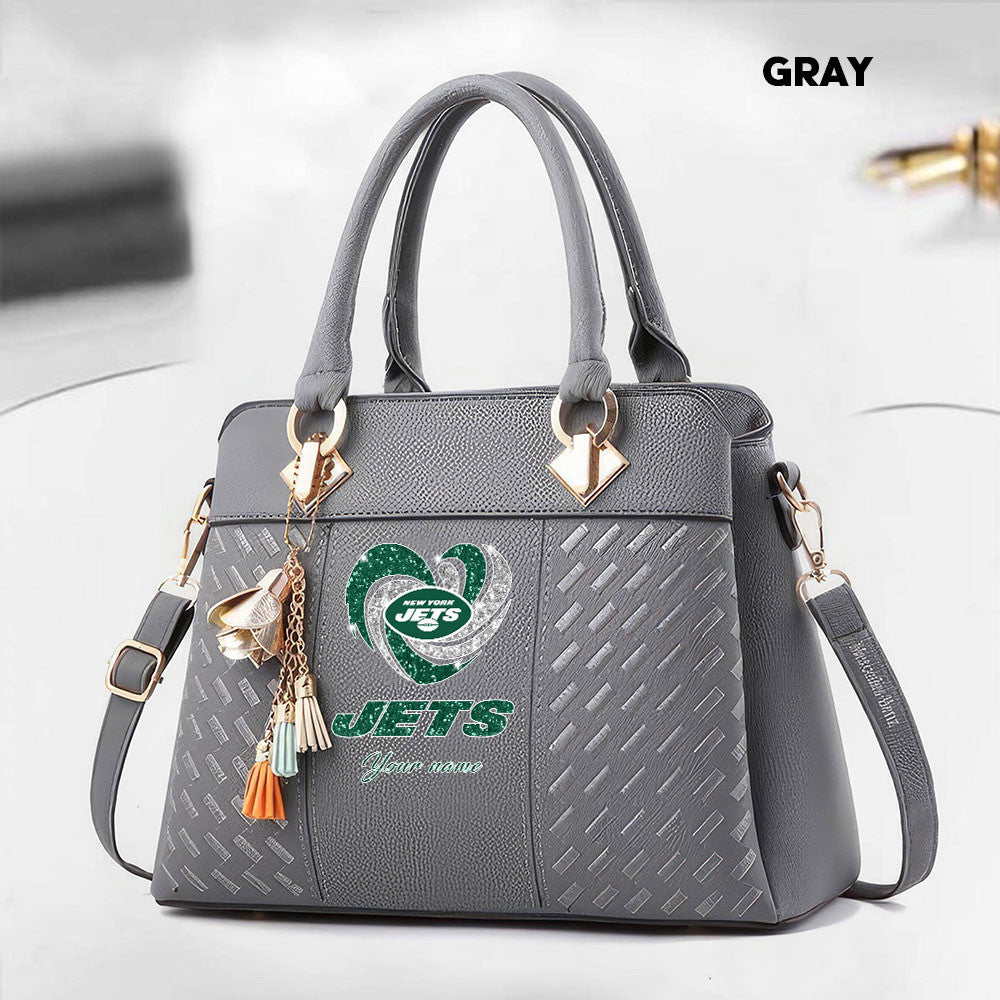 NFL New Heart Deluxe Handbag All Teams Custom Any Name Gift For Fans