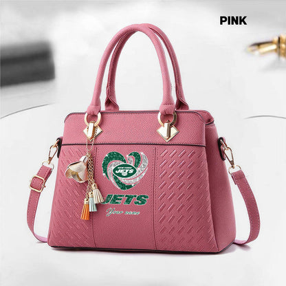 NFL New Heart Deluxe Handbag All Teams Custom Any Name Gift For Fans