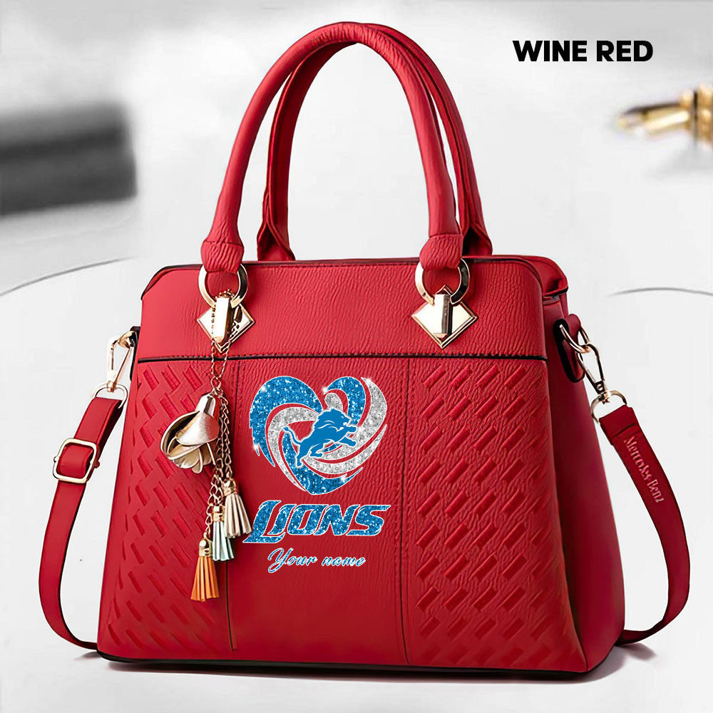 NFL New Heart Deluxe Handbag All Teams Custom Any Name Gift For Fans