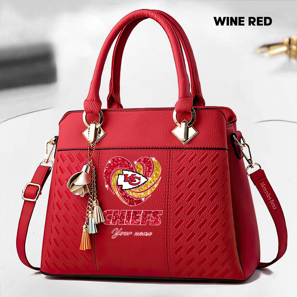 NFL New Heart Deluxe Handbag All Teams Custom Any Name Gift For Fans