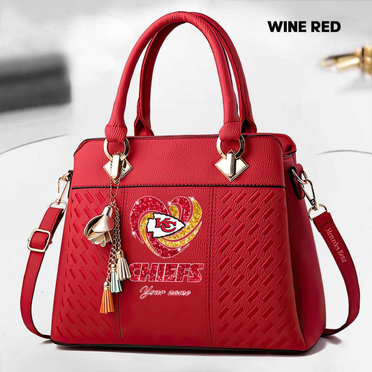 NFL New Heart Deluxe Handbag All Teams Custom Any Name Gift For Fans