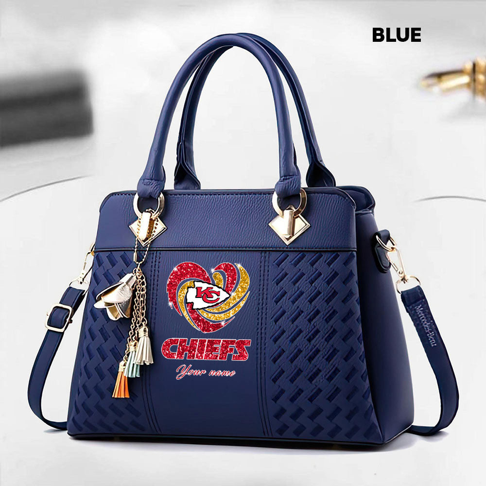NFL New Heart Deluxe Handbag All Teams Custom Any Name Gift For Fans