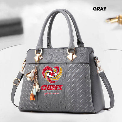 NFL New Heart Deluxe Handbag All Teams Custom Any Name Gift For Fans