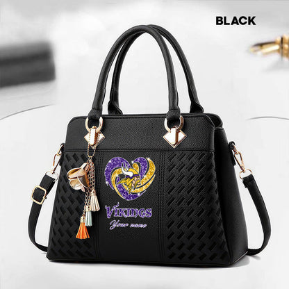 NFL New Heart Deluxe Handbag All Teams Custom Any Name Gift For Fans