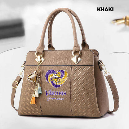 NFL New Heart Deluxe Handbag All Teams Custom Any Name Gift For Fans
