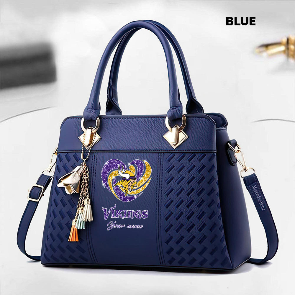 NFL New Heart Deluxe Handbag All Teams Custom Any Name Gift For Fans