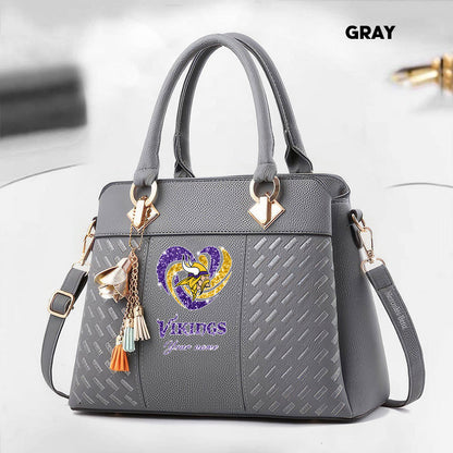 NFL New Heart Deluxe Handbag All Teams Custom Any Name Gift For Fans