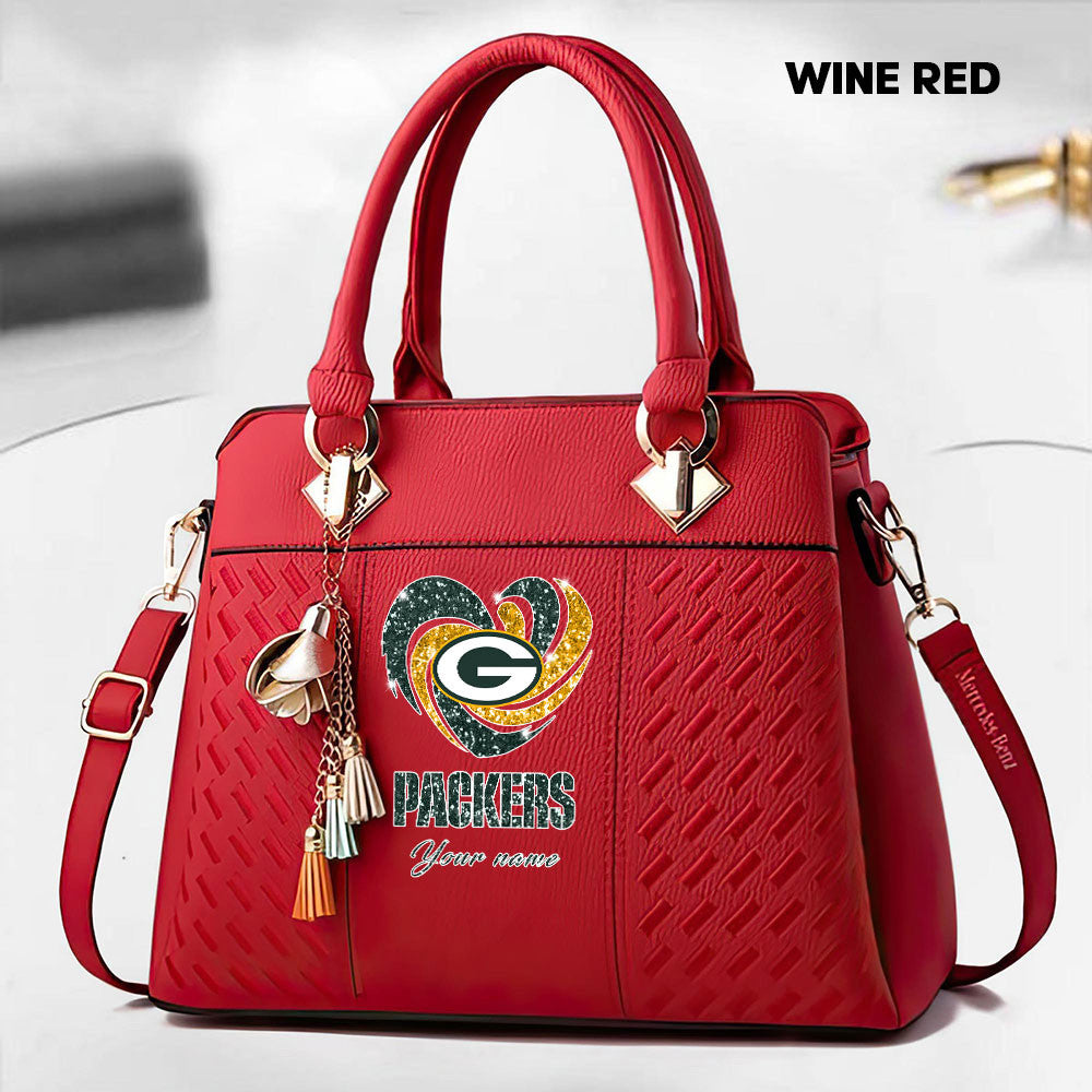 NFL New Heart Deluxe Handbag All Teams Custom Any Name Gift For Fans