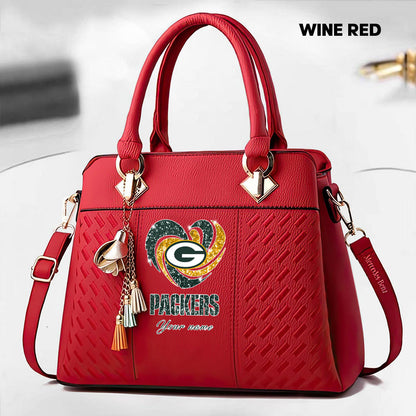 NFL New Heart Deluxe Handbag All Teams Custom Any Name Gift For Fans