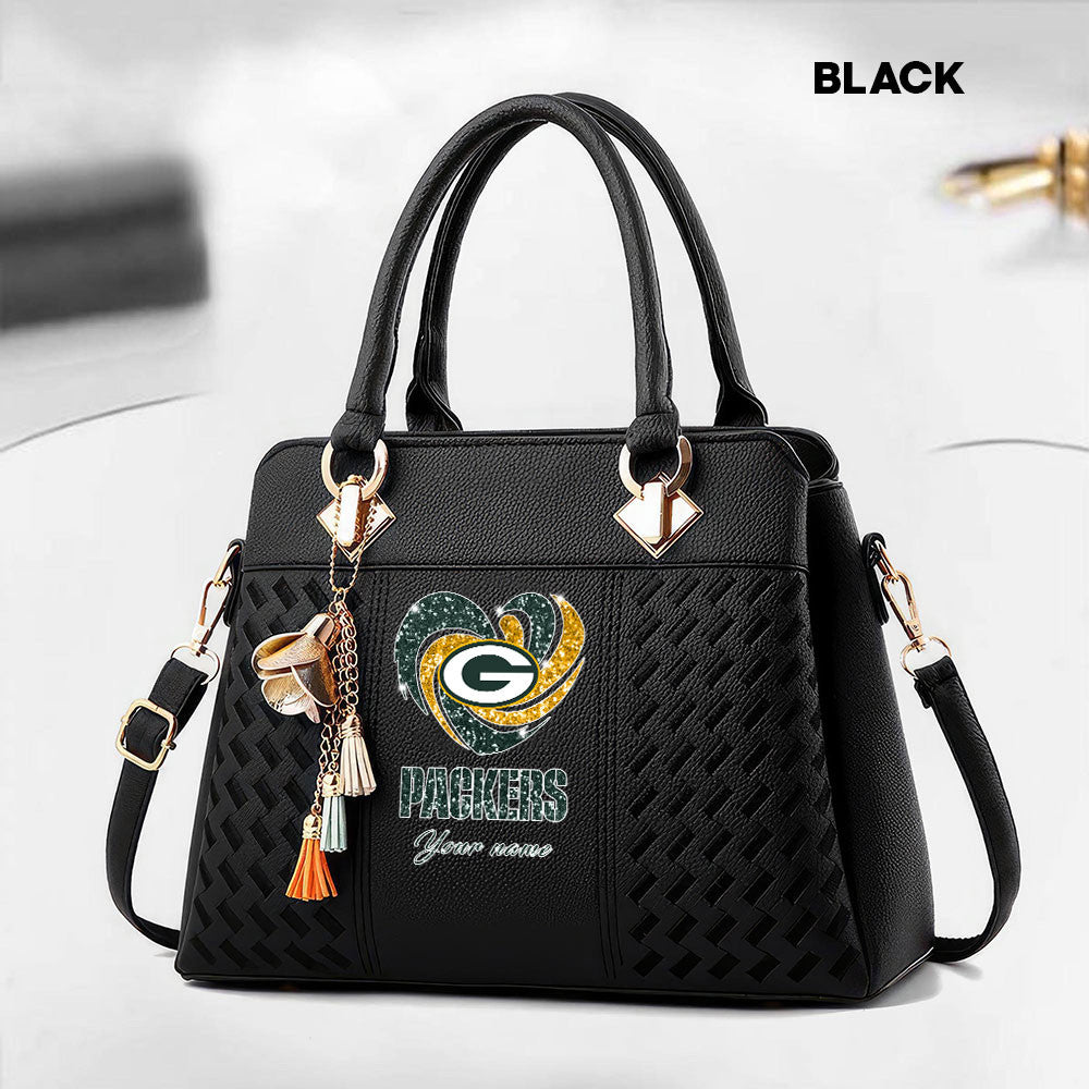 NFL New Heart Deluxe Handbag All Teams Custom Any Name Gift For Fans